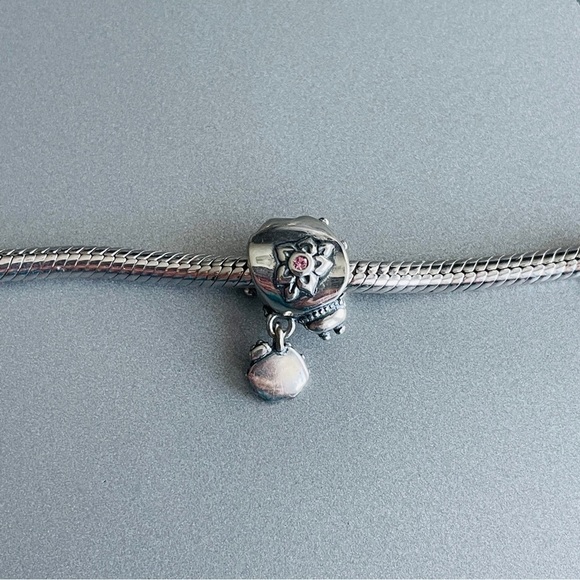 Ladybird Bug & Dangle Baby Swarovski Crystals Sterling Silver Charm Bead - Picture 5 of 13